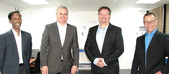 From left to right: Hitesh Pema, Hiconnex CEO; Bernd Fischer; Errol Mann, HARTING South Africa director; Chris Brand.